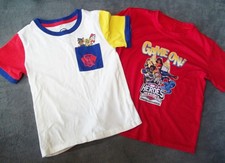 2 lot Boys short Sleeve T-shirts Size 5 cotton PAW PATROL  HEROES LEAGUE