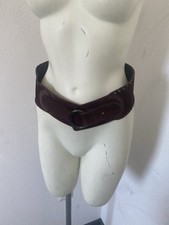 Chunky Leather Belt Sued ste Brown One Size Waist 