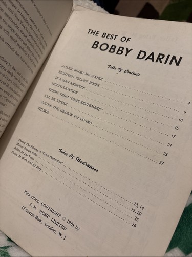 The Best of Bobby Darin, Songbook, 1963 Sheet Music Vocal - Picture 2 of 4