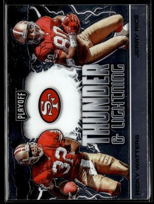 Jerry Rice / Ricky Watters 2020 Panini Playoff #TL-11 Thunder & Lightning 49ers