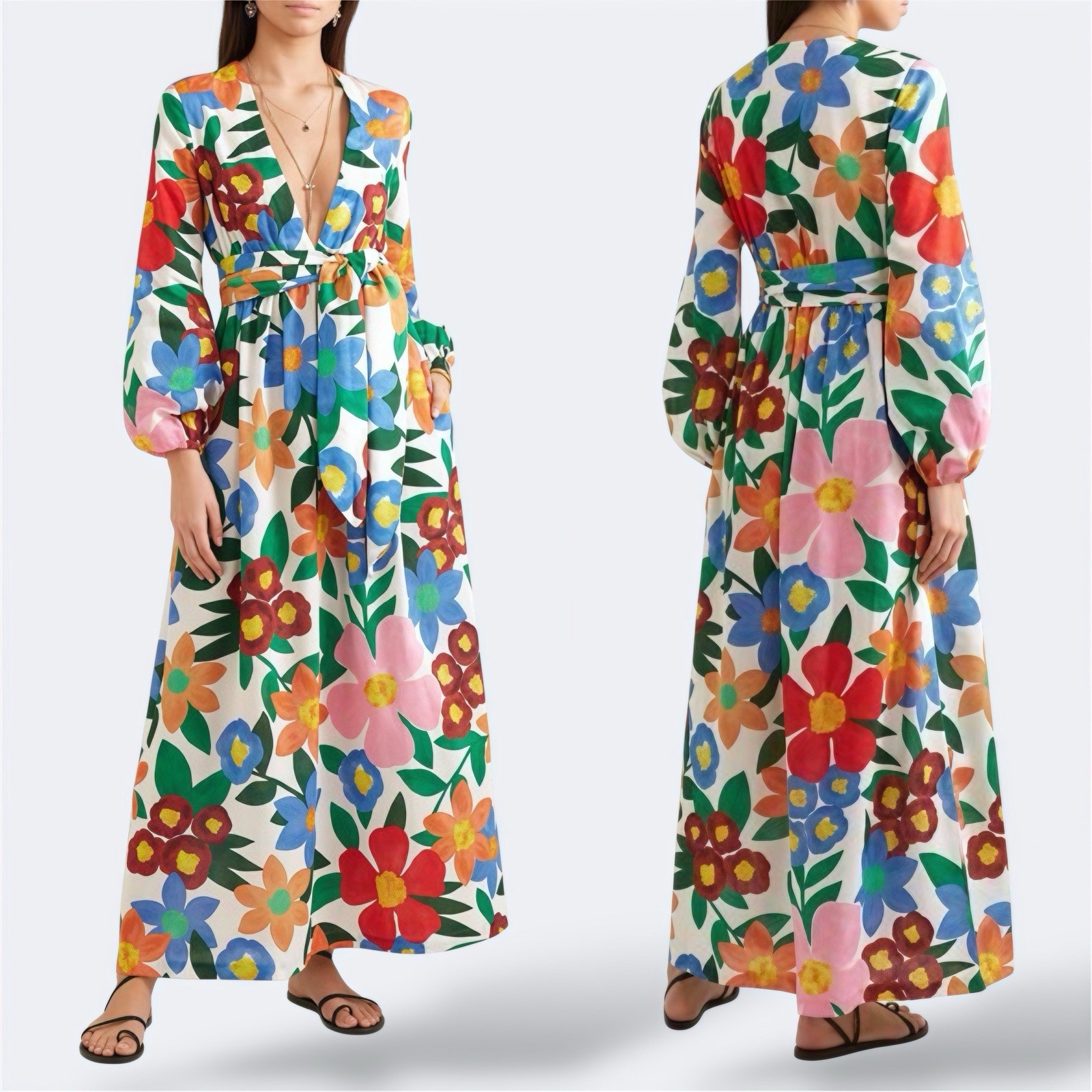 Mara Hoffman Luna Floral Maxi Dress S / AU 8 / US 4 Resort Coastal Summer Cotton