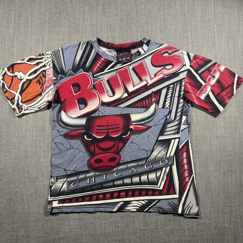 Vintage Chicago Bulls Shirt Youth Large NBA Basketball Magic Johnson T's 90s AoP