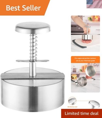 Heavy Duty Hamburger Patty Maker - 4.5'' Stainless Steel with Easy Release Design