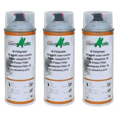 3 x Colormatic 1K Füllprimer Spray grau 400ml 856525