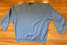 Polo By Ralph Lauren Men’s XXL Vintage Blue Crew Neck Sweatshirt Cotton Blend