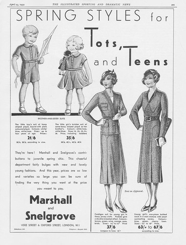 MARSHALL & SNELGROVE Spring Styles - Vintage Advertisement 1932
