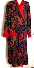 Vtg Victoria s Secret Robe Kimono Womens PS Cottagecore Floral Luxury Gold Label