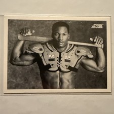 1990 Score Bo Jackson #697 Iconic Shoulder Pads Card – Black and White Photo