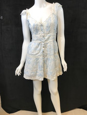 NWT Love Shack Fancy Floral Rietta Blue Cove Mini Dress, Size M