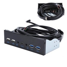 Extra USB Front Panel, Hub with 2-Port 3.0/2-Port 2.0/Audio black