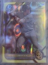 2022 Bowman Draft Chrome: Lamar King Jr. #BDC-143 Yellow Lava 33/75. MINT-GM!