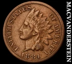 1884 Indian Head Cent- Very Fine Scarce Better Date No Reserve #i8725