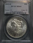 1883-O Morgan Silver Dollar - PCGS MS64 - Brilliant Luster - New Orleans Mint