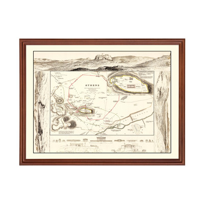 Old Map of Athens 1832 - Vintage Greece Art Wall Decor Print