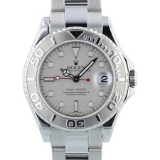 Rolex Yacht-Master 35mm 168622 Platinum Dial Steel Oyster 2004 Box & Papers