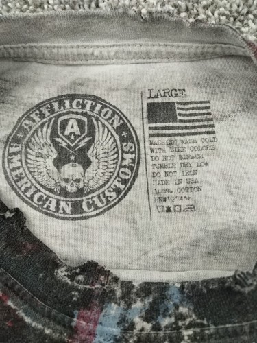 Y2K Affliction American Customs T-Shirt Herren Größe L Grunge Hell On Wheels Biker - Bild 7 von 13