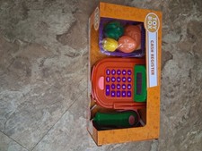 Multicolored Cash Register Pretend Play Set with Fruits