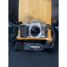 Pentax ZX-5N 35mm SLR Film Camera Silver Black Works Flash doesn't stay up