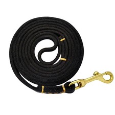 Soft Genuine Leather Dog Leash Walking Training Lead Black 3/8 Inch 6 FT