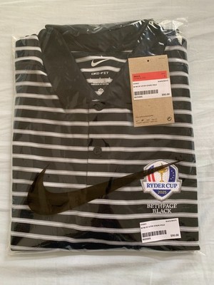 NEW 2025 Ryder Cup At Bethpage Black NIKE Men's Polo Large Black and White