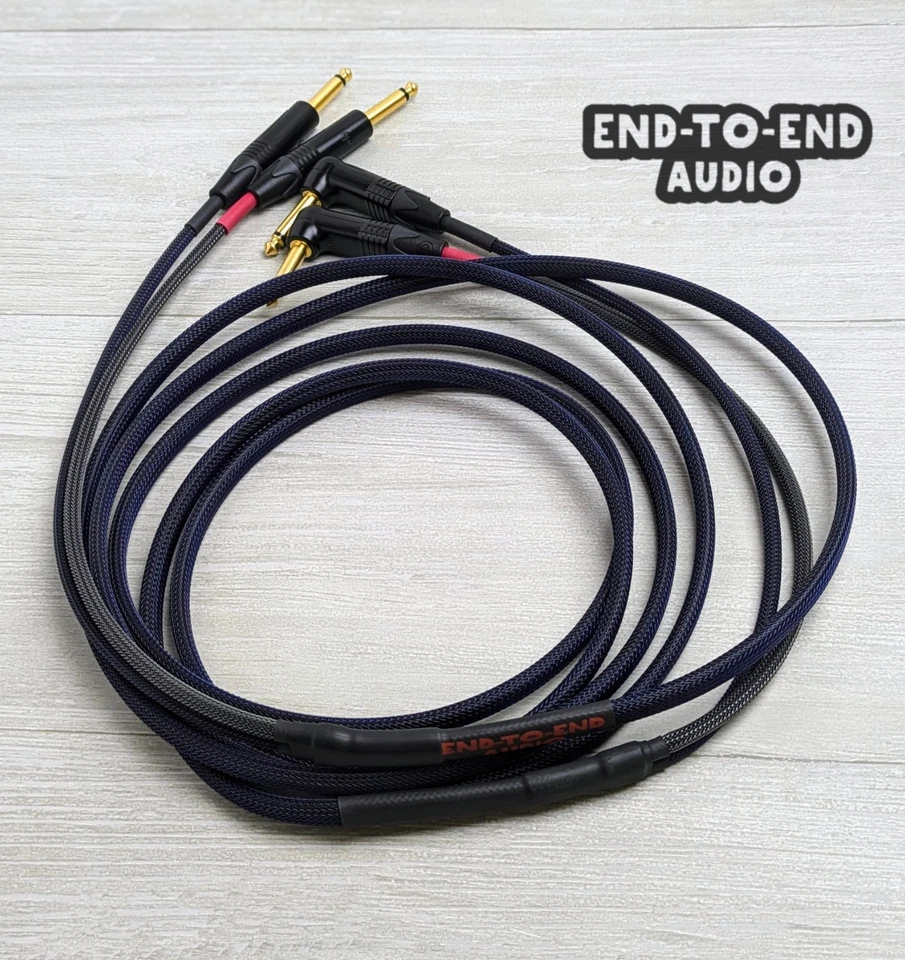 Dual Unbalanced Stereo Cable | Straight 1/4"- Right Angle 1/4" | MOGAMI Keyboard - Image 2 of 4