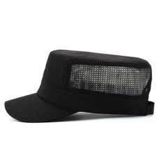 Men Military Style Cap Adjustable Breathable Flat Top Army Cadet Hat Summer Thin