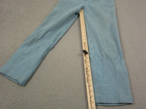 Vintage 70s Tweed Pants Girls 24x25 Blue Kids Youth Wool Casual Disco - Picture 16 of 20