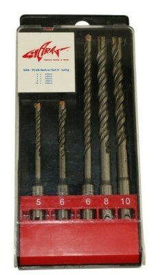 Betonbohrer SDS Plus  Bohrer Hammer Bohrer Set 5 tlg SDS Bohrersatz Quadro Brief