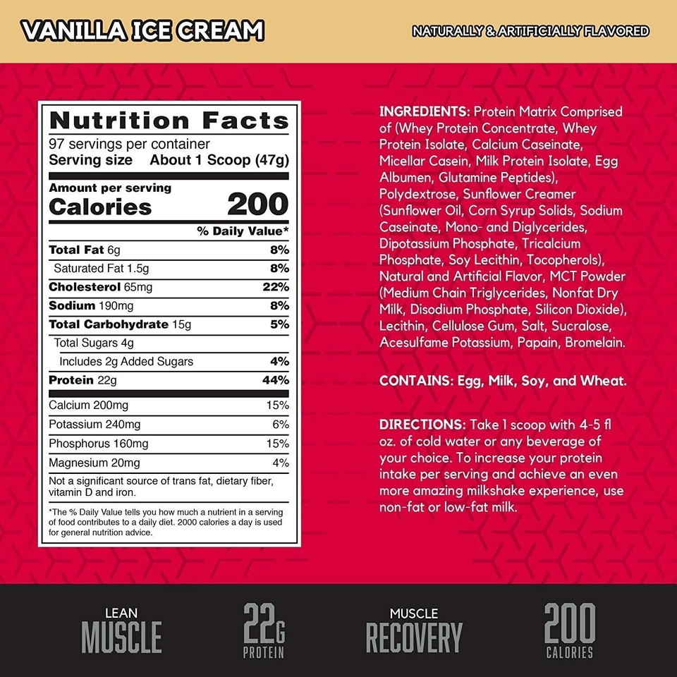 BSN SYNTHA6 Whey Protein Powder, Vanilla Protein Powder, 97 Servings