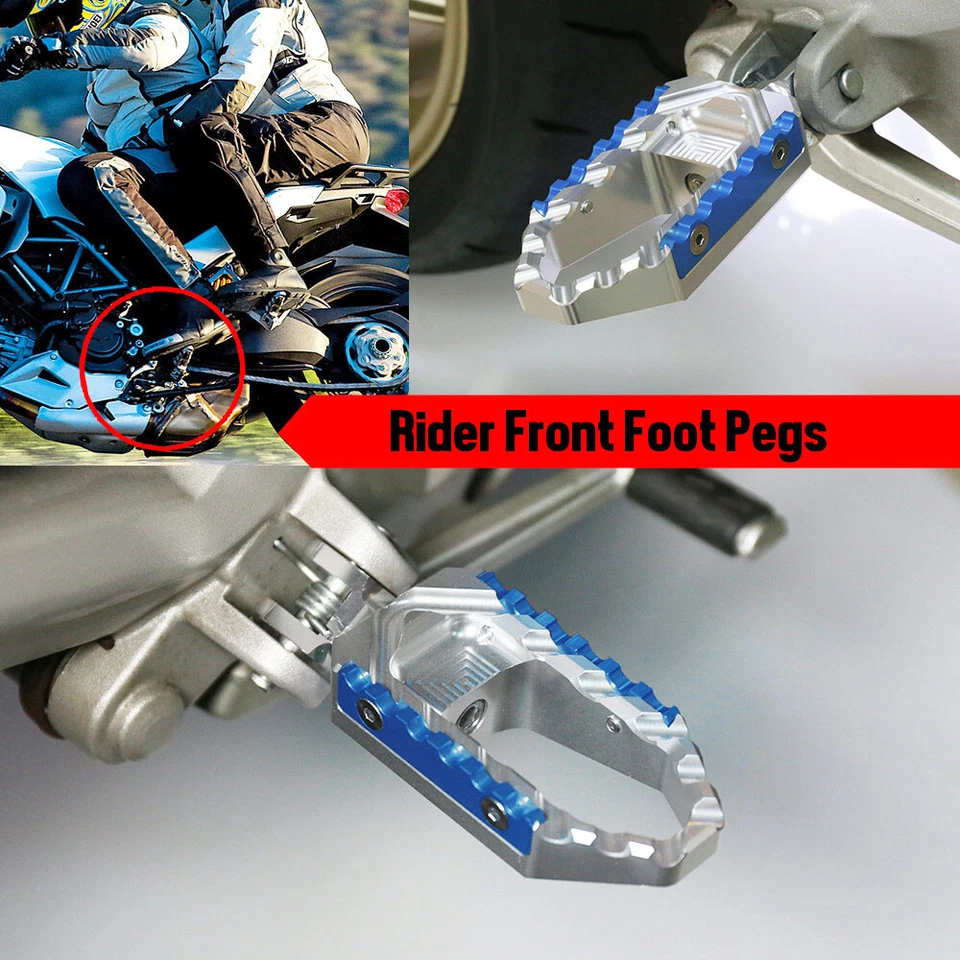 TRC Rider Front Silver Wide Touring Foot Pegs For BMW R 1200 ST 2003-2007 Foto 3 de 4