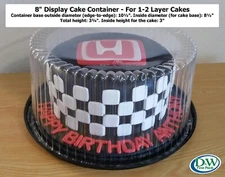 D & W Fine Pack Disposable 8" Cake Container for 1-2 layer Cakes #WG22