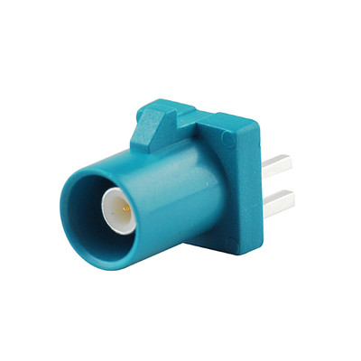 Fakra Z male Plug End Launch PCB mount Water blue Neutral Code RF connector