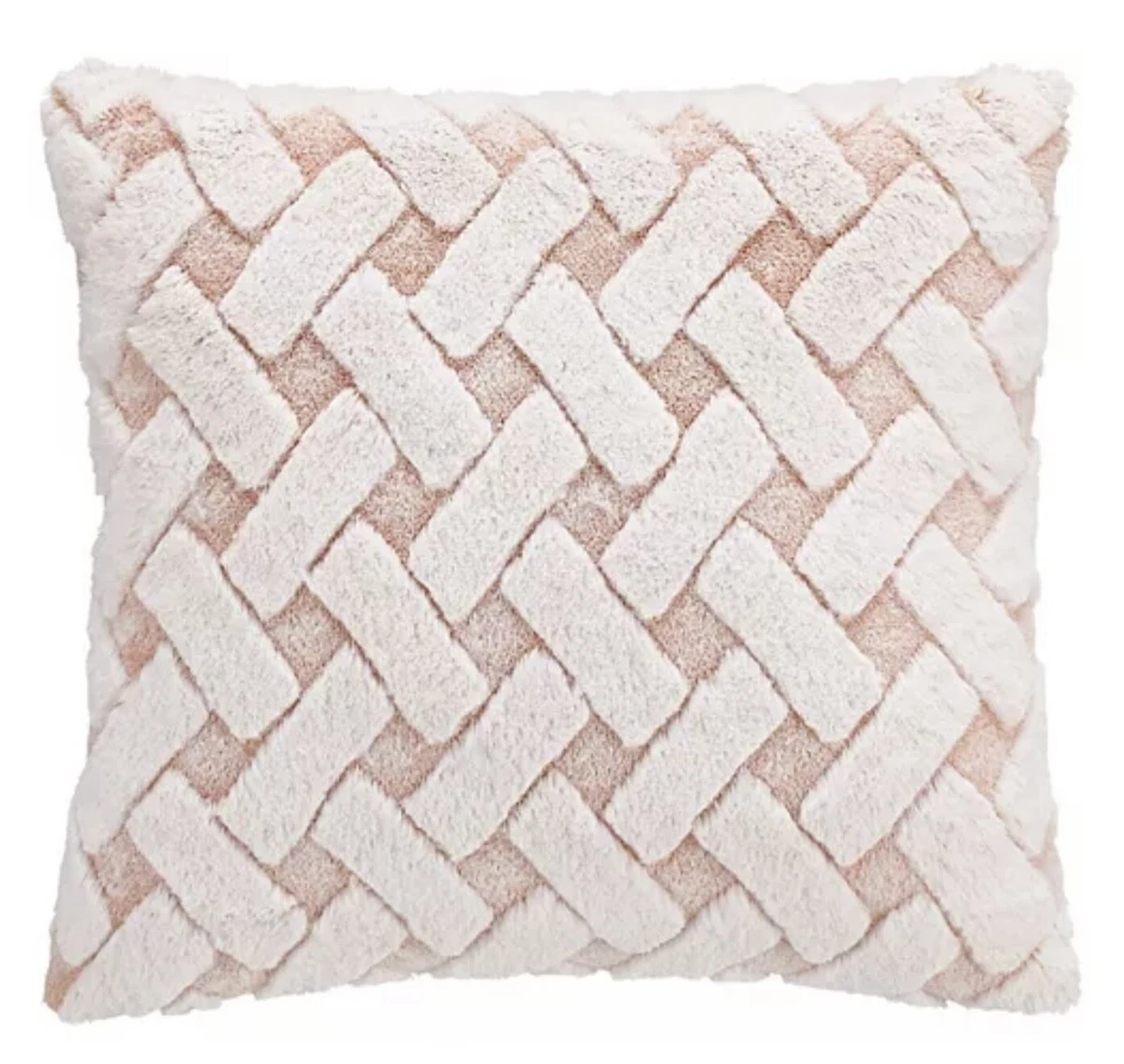 Coral faux fur pillow sale