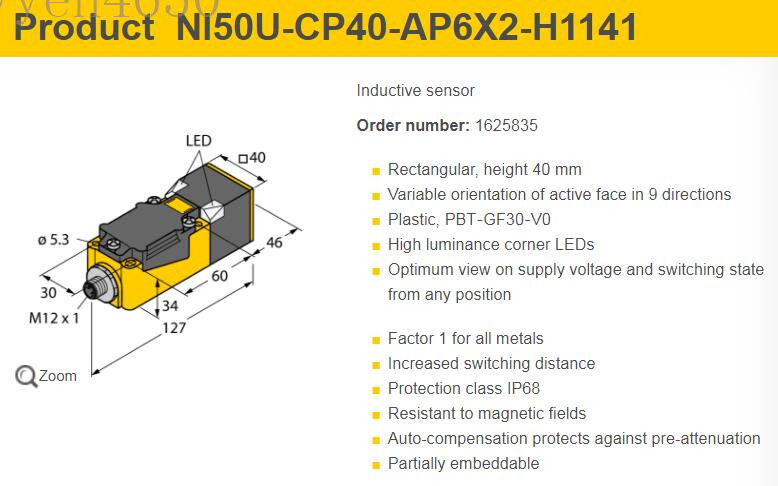 New TURCK NI50U-CP40-AP6X2