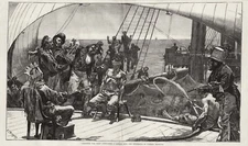 Crossing the Line Sailors Equator-Crossing Ceremony King Neptune Davy Jones 1875