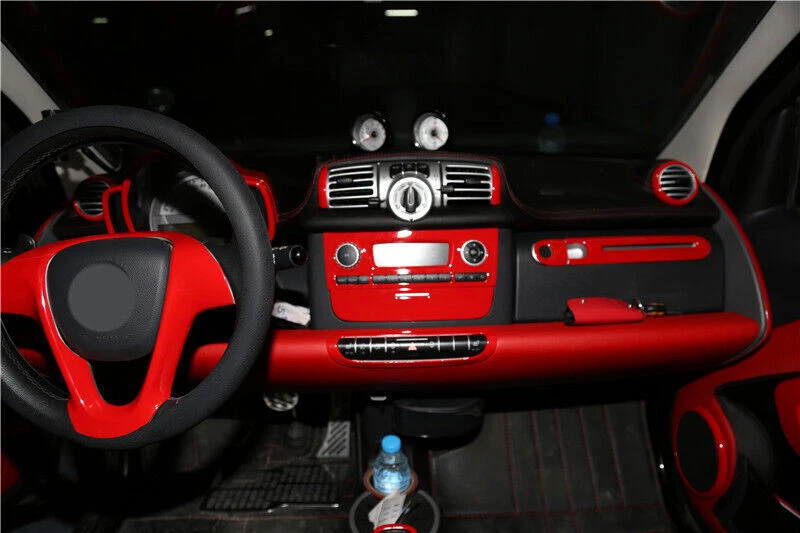 Cover Trim Bright Red Decoration Frame For Benz Smart Fortwo 2009-2015 Interior Foto 4 de 4