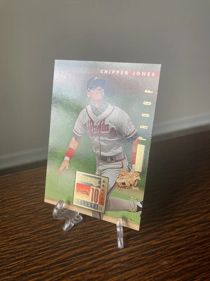 VERY RARE Chipper Jones 2nd Year 1996 Donruss Press Proof #437 /2000 HOF NM+ SP - Image 2 of 4