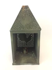 Punched Iron Metal Rooster Candle Holder Luminary Shade Decorative