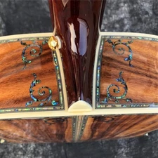 Handmand All Koa Wood 41 Inch Acoustic Guitar Abalone Inlay Ebony Fingerboard