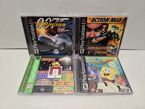Lof of 4 007 Racing Action Man Namco SpongeBob Sony PlayStation PS1 Complete CIB