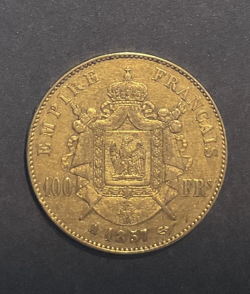 100 Francs Napoléon III 1857 A - Tête Nue - Or - Photo 2/4