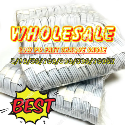 Wholesale Bulk Lot PD Cable 3Ft 6Ft For Apple iPhone 14/13/12/11/8 Charger Cord