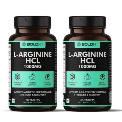 Boldfit L Arginine Supplement 1000mg with Nitric Oxide L-Arginine 120 Tablets.