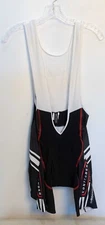 Cycling Bibs DNA Adult Medium Padded Black White Red Nylon Spandex