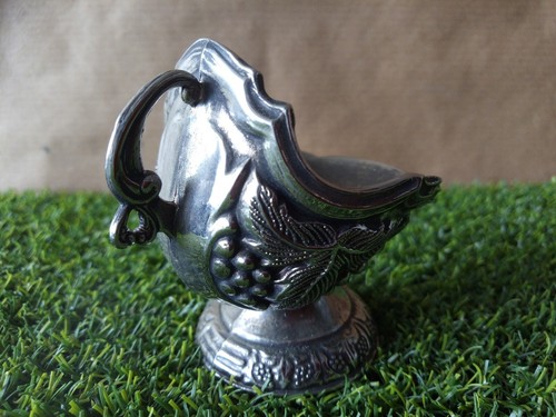 Vintage Small Vintage Silver Plated White Metal Salt Pot Sugar Bowl Coal Scuttle