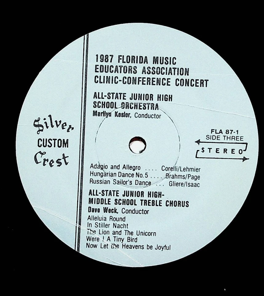 1987 Florida All-State Band Chorus Orchestra Vinyl 2-LP Record Gatefold VG+ - Image 4 of 4