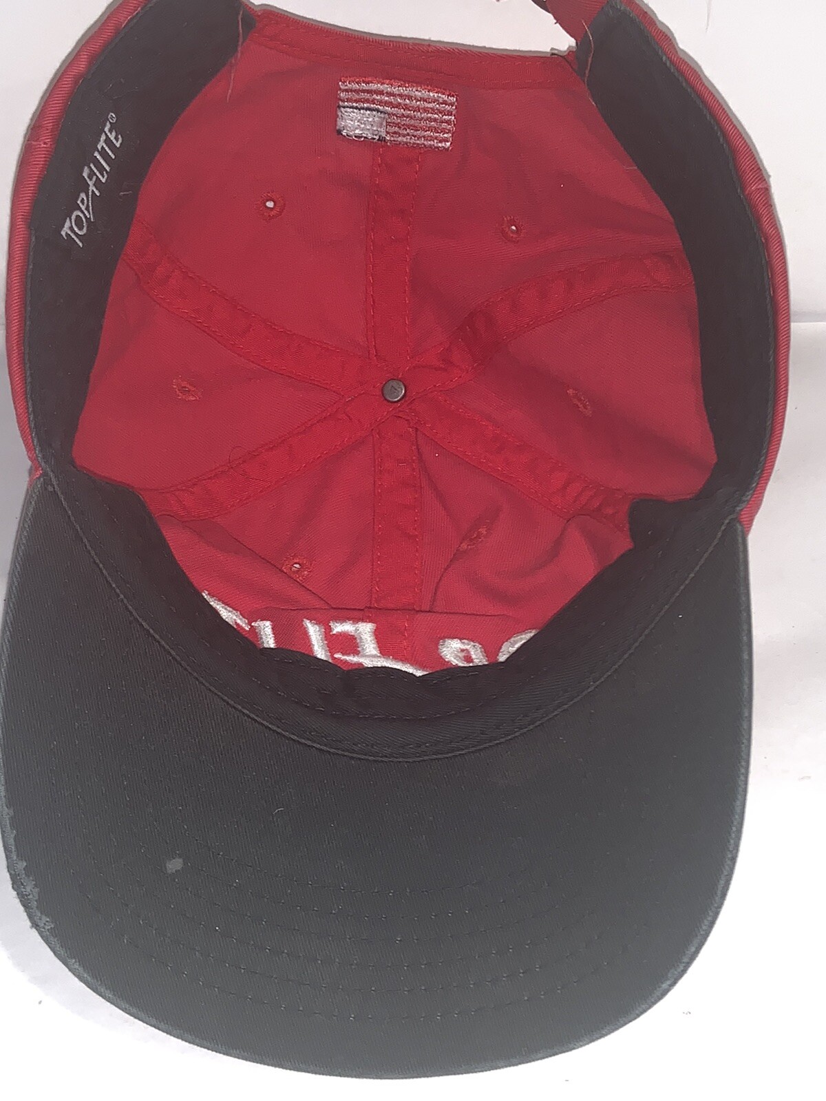 TOP FLITE HAT CAP ADJUSTABLE STRAPBACK RED - image 7