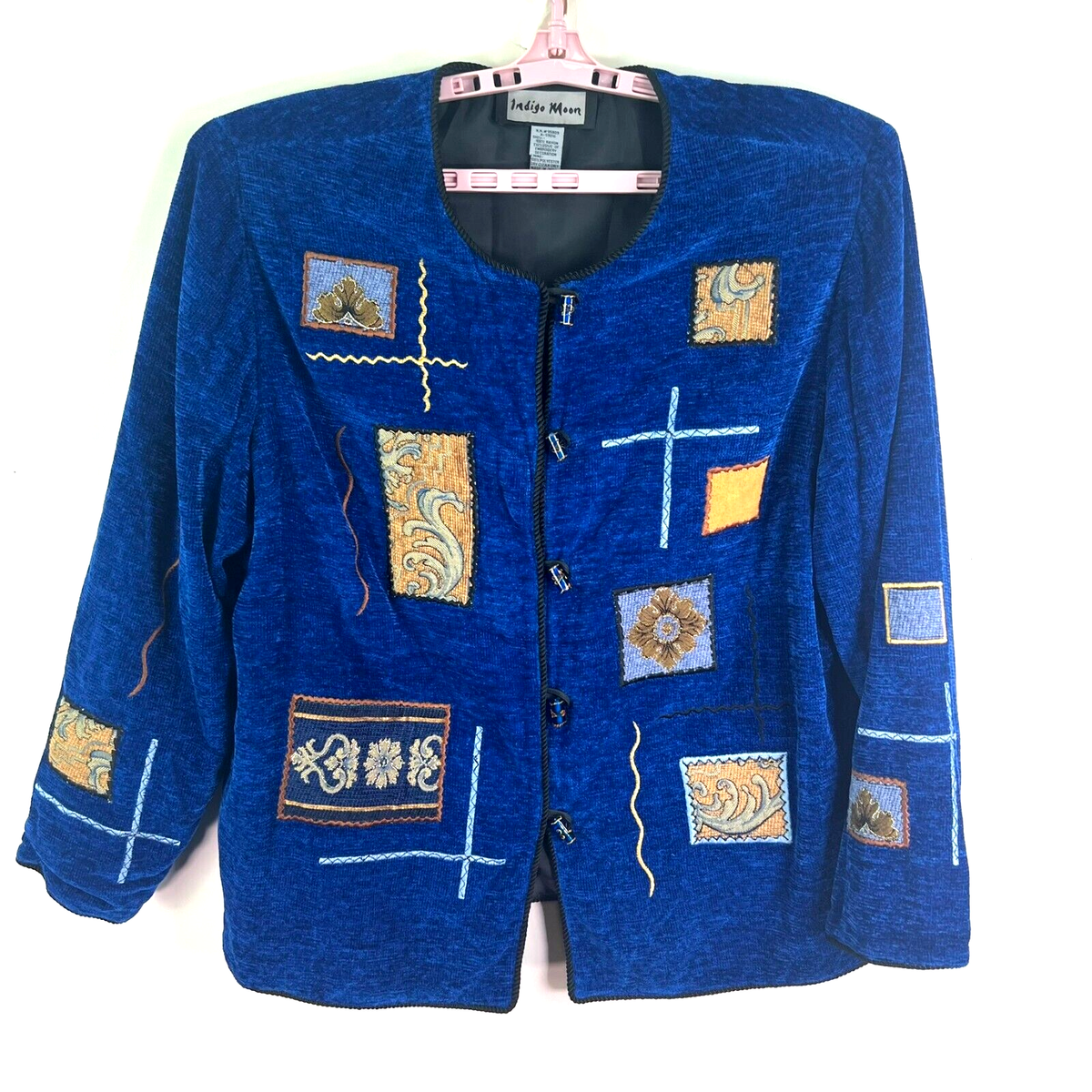 Indigo Moon Alex Kim Art Blazer Jacket Womens Size 1X Blue | eBay