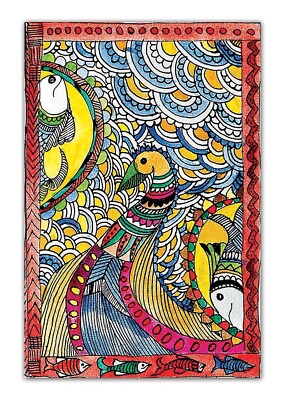 Madhubani Kunst Kultur Wandposter 45 x 30 cm
