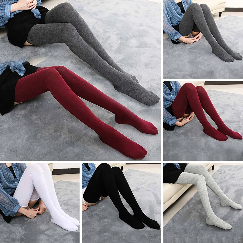 1 Paar Damen Socken Strümpfe Warm Oberschenkel Hoch Overknee Lang Baumwolle - Bild 3 von 4